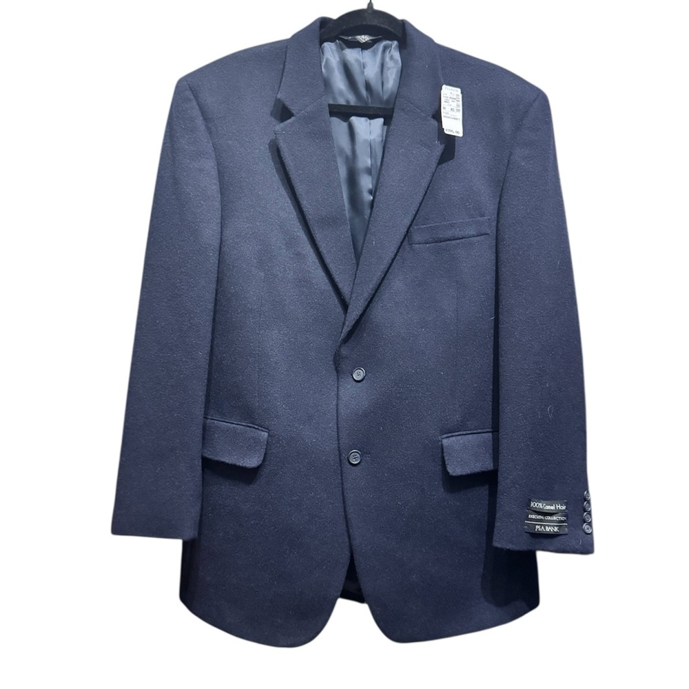 Jos A Bank Camel Hair Navy Blazer Mens NWT